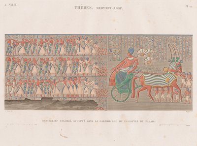 Mısır açıklaması: Teb. Medinet-Abou, Cilt. II, Pl. 12 by Antoine Phelippeaux