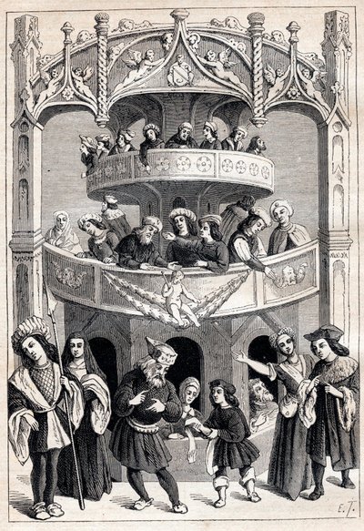 Antoine Verard (aktif 1485-1512) tarafından “” Le Grant Therence en Francois” nin cephesi - 16. yüzyılda tiyatro temsili by Antoine Verard