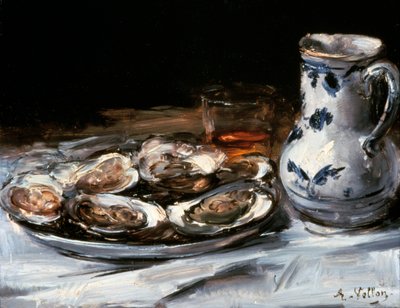 İstiridye ile Natürmort, 19. yüzyıl. by Antoine Vollon
