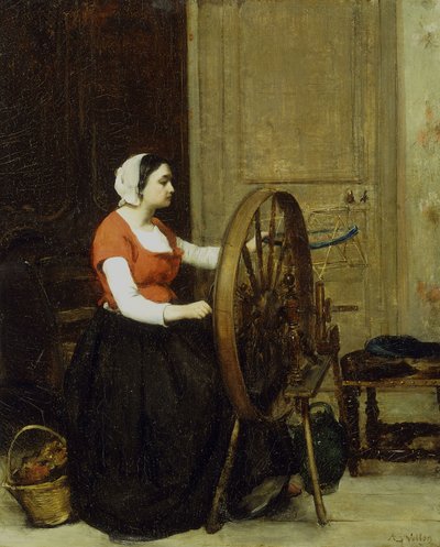 Kadın ve Çıkrık, 1860 dolayları? by Antoine Vollon