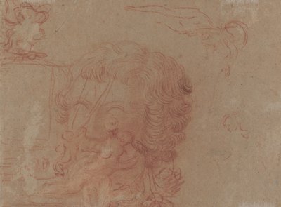 Şekil Eskizleri ve Oyulmuş Bir Kafadan Sonra Bir Kopya [verso] by Antoine Watteau