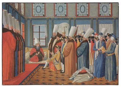 Louis XV'in elçisi Kont de Vergennes'in, Sadrazam Reis Efendi'ye Osmanlı Padişahı III. by Antoine de Favray