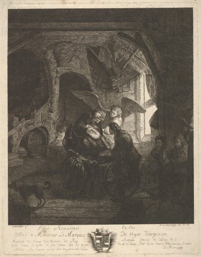 Tobias, Görüşünü Babasına Döndürüyor, 1755. by Antoine de Marcenay Ghuy