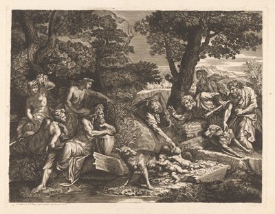 Çobanlar tarafından bulunan Romulus ve Remus by Antoinette Bouzonnet