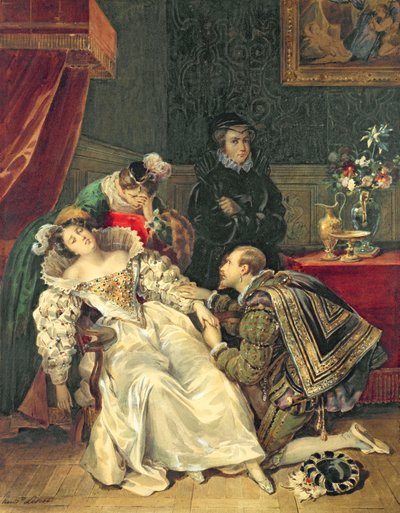 İskoç Kraliçesi Mary (1542-87) (kağıt üzerinde wc) by Antoinette Cecile Hortense Lescot Haudebourt