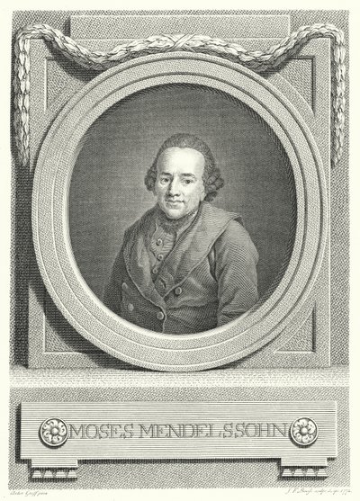 Moses Mendelssohn, Alman Yahudi filozofu (gravür) by Anton (after) Graff