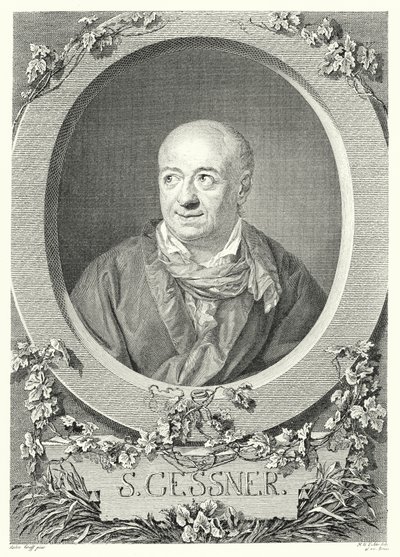 Salomon Gessner, İsviçreli ressam ve şair (gravür) by Anton (after) Graff