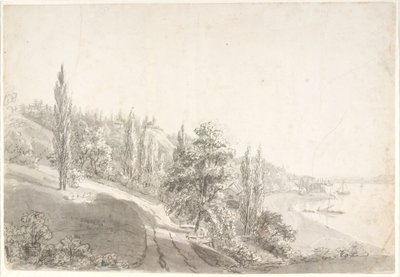 Elbe'de şehir manzarası by Anton Carl Dusch