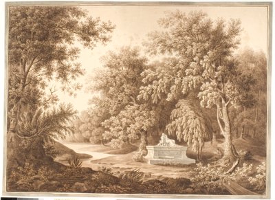 Bir mezar taşı ile park by Anton Carl Dusch