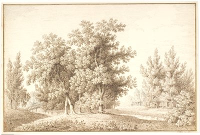 Akarsuları ve küçük kulübesi olan park by Anton Carl Dusch
