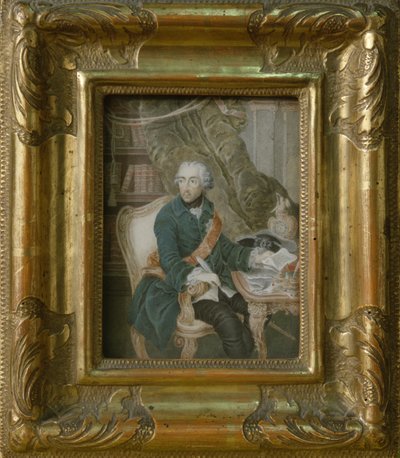 Prusya Kralı II. Frederick, Hohenzollern Ceketinde, 1769 (fildişi üzerine suluboya) by Anton Friedrich Konig