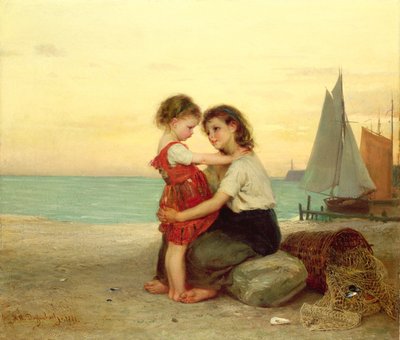 ಸಿಸ್ಟರ್ಸ್ ಆನ್ ದಿ ಬೀಚ್, 1871 ಟರ್ಕ್ by Anton Heinrich Dieffenbach