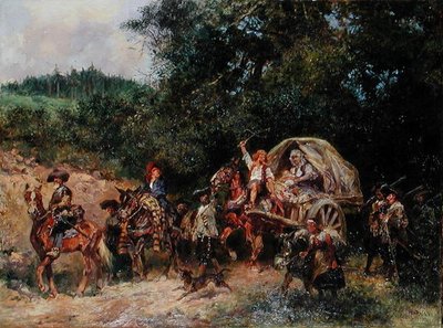 Kamp Takipçileri, c.1900 (tuval üzerine yağlı boya) by Anton Hoffmann