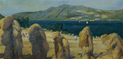Tahıl badem ile Attersee manzara by Anton Josef von Kenner