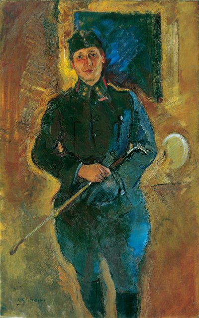 Süvari teğmen olarak Otto von Aichelburg-Zossenegg by Anton Kolig