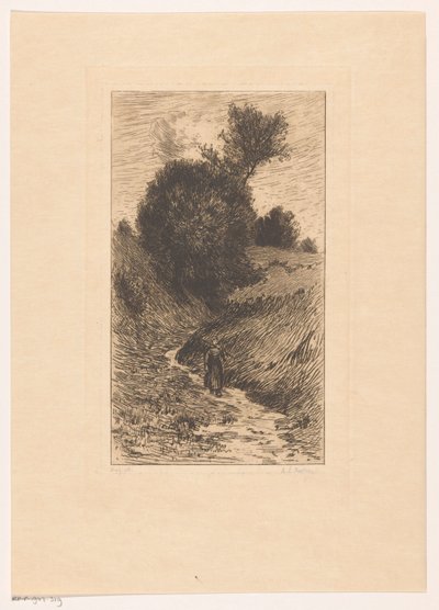 Batık bir yolda kadın by Anton L. Koster (signed by artist)