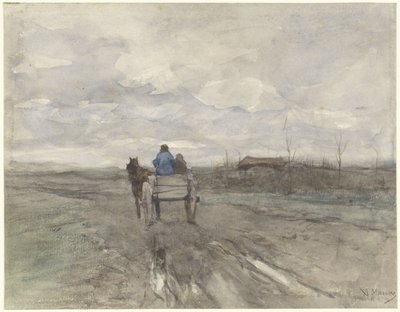 Köy yolunda çiftlik arabası by Anton Mauve