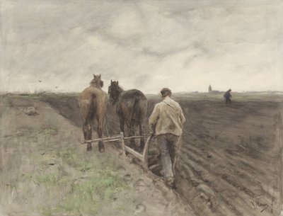 Pulluğun arkasındaki çiftçi by Anton Mauve
