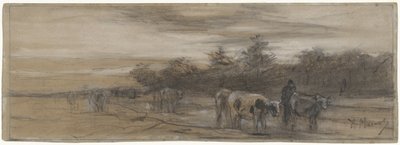 İnekler geceleri by Anton Mauve