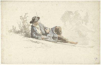 Adam yerde yatıyor, dinleniyor by Anton Mauve
