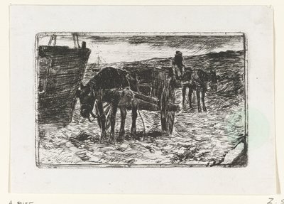 Sahildeki arabalar by Anton Mauve