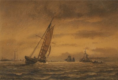 Denizde çok sayıda yelkenli gemi by Anton Melbye