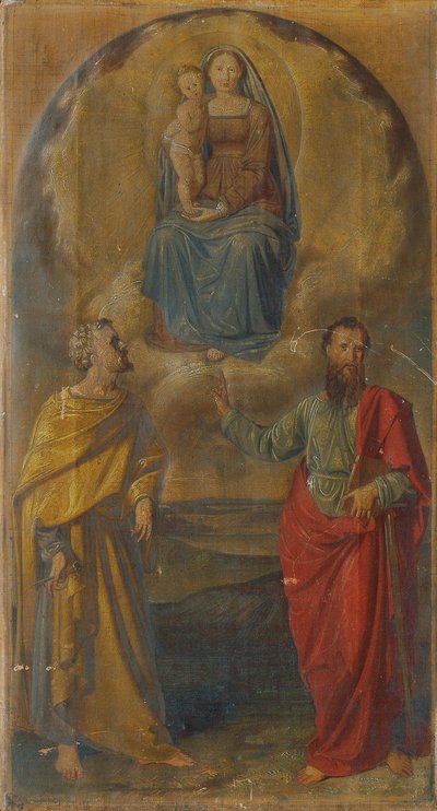 Bebek İsa ve Aziz Peter ve Paul ile Meryem by Anton Psenner