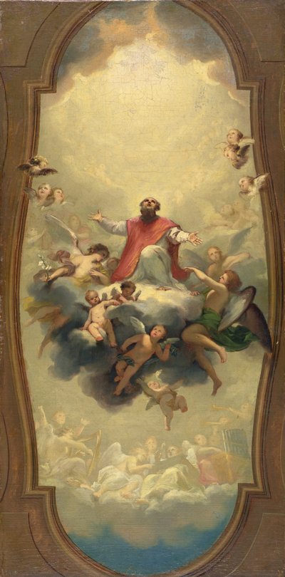 Aziz Eusebius Cennete Taşındı, 1757 dolayları (tuval üzerine yağlıboya) by Anton Raphael Mengs
