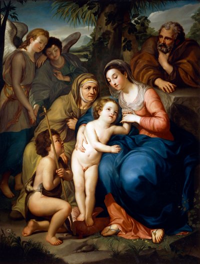 Aziz Elizabeth, Vaftizci Yahya ve iki melek ile Kutsal Aile, Anton Raphael Mengs by Anton Raphael Mengs