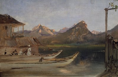 Wolfgangsee'de by Anton Romako