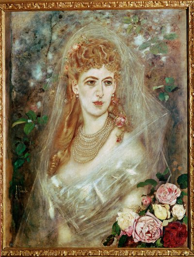 Maria Magda Kontes Kuefstein ... (tuval üzerine resim) by Anton Romako