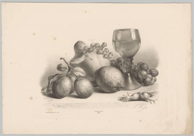 Cam, Erik, limon, üzüm ve fındık ile natürmort Çiçek ve Meyve Çalışmaları (...) 10. bölüm (dizi adı) by Anton Weiss