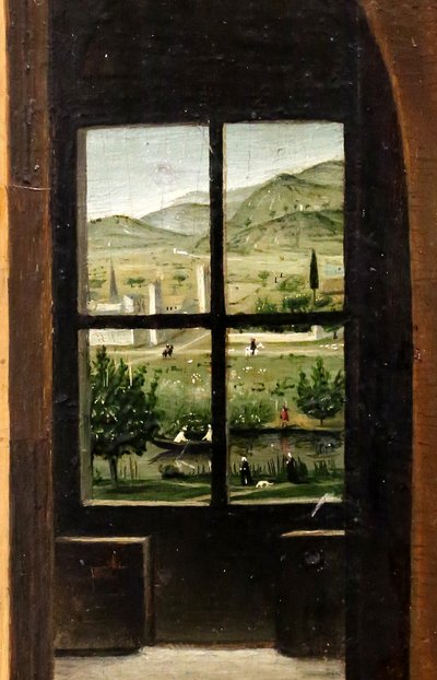 Aziz Jerome çalışma odasında, detay, c.1475 (panel üzerine yağlıboya) by Antonello da Messina