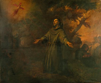 Aziz Francis stigmata alır by Antoni Viladomat Y Manalt