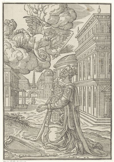 diz çökmüş david by Antoni van Leest