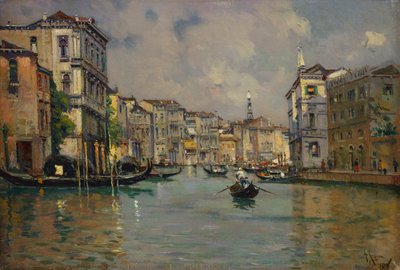 Riva degli Schiavoni, Venedik (tahta üzerine yağlı boya) by Antonia Maria de Reyna Manescau