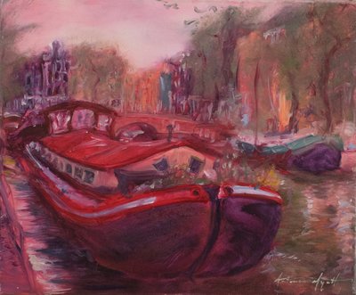 Amsterdam Mavnası, 2006 dolayları (tuval üzerine yağlıboya) by Antonia Myatt
