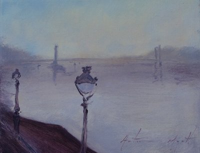 Londra'nın Işıkları, 2020 (tuval üzerine yağlıboya) by Antonia Myatt