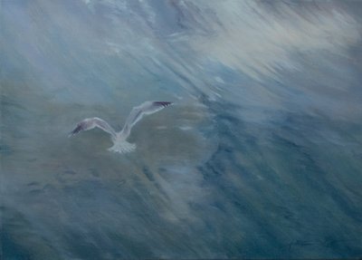 Martı uçup gidiyor, 2012 (tuval üzerine yağlıboya) by Antonia Myatt