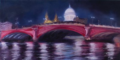 St Paul's, Blackfriars Köprüsü, 2013 (tuval üzerine yağlı boya) by Antonia Myatt