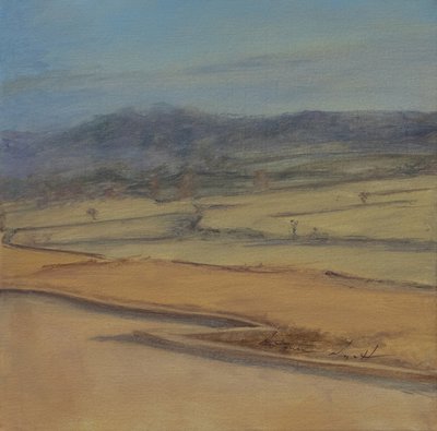 Zikzak çit, Somerset, 2022 (tuval üzerine yağlı boya) by Antonia Myatt