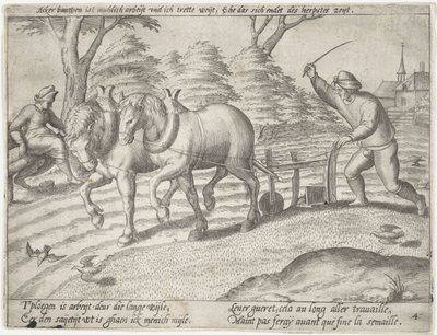 toprağı sürmek Büyüyen tahıl (seri başlığı) by Antonie Wierix (II) (possibly)