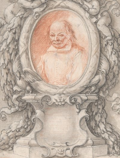 Bir Kartuşlu Ayrıntılı Bir Çerçevede Bir Adamın Oval Portresi, yakl. 1724. by Antonino Grano