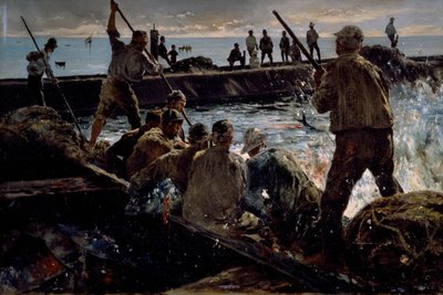 Ton balığı kesimi, resim Antonino Leto (1844-1913), tuval üzerine yağlıboya, 41x62 cm by Antonino Leto