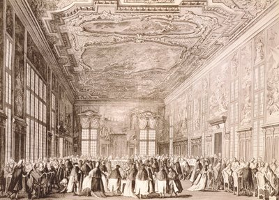 Dük partisi, Venedik Doge tarafından yabancı delegasyonların temsilcileri onuruna verilen ziyafet by Antonio (after) Canaletto