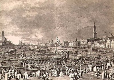 Giovanni Battista Brustolon (1712-96) tarafından oyulmuş, Denizle Evlenmek için Doge