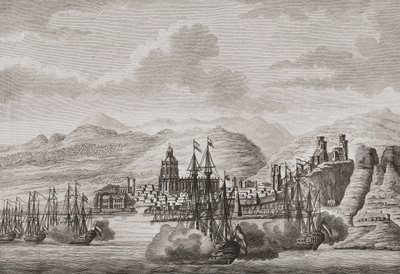 Hollanda Filosu Malaga açıklarında, İspanya 1784 ateş selamı. (Yazdır) by Antonio (after) Suntach