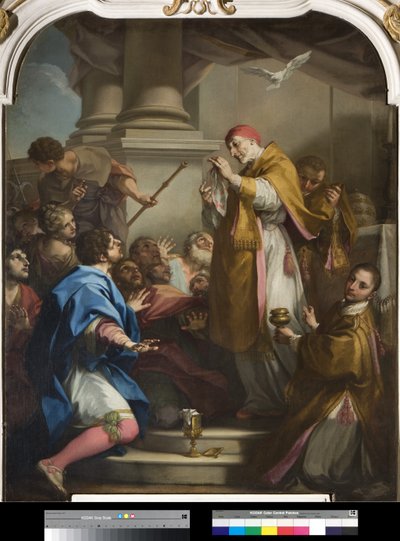 Saint Gregory, onbaşı kanla boyanmış olarak gösteriyor (ayrıca bkz. 3498745) by Antonio Balestra