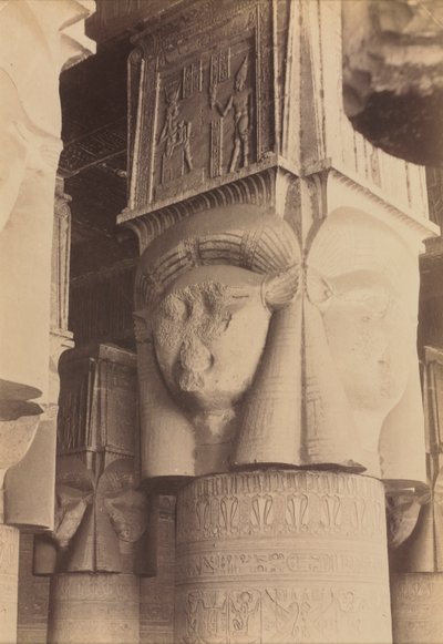 Dendera, Tapınağın İçi, Hathor Başkentleri by Antonio Beato