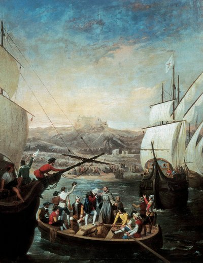 Kristof Kolomb'un üç karavelinin ayrılışı by Antonio Cabral Bejarano